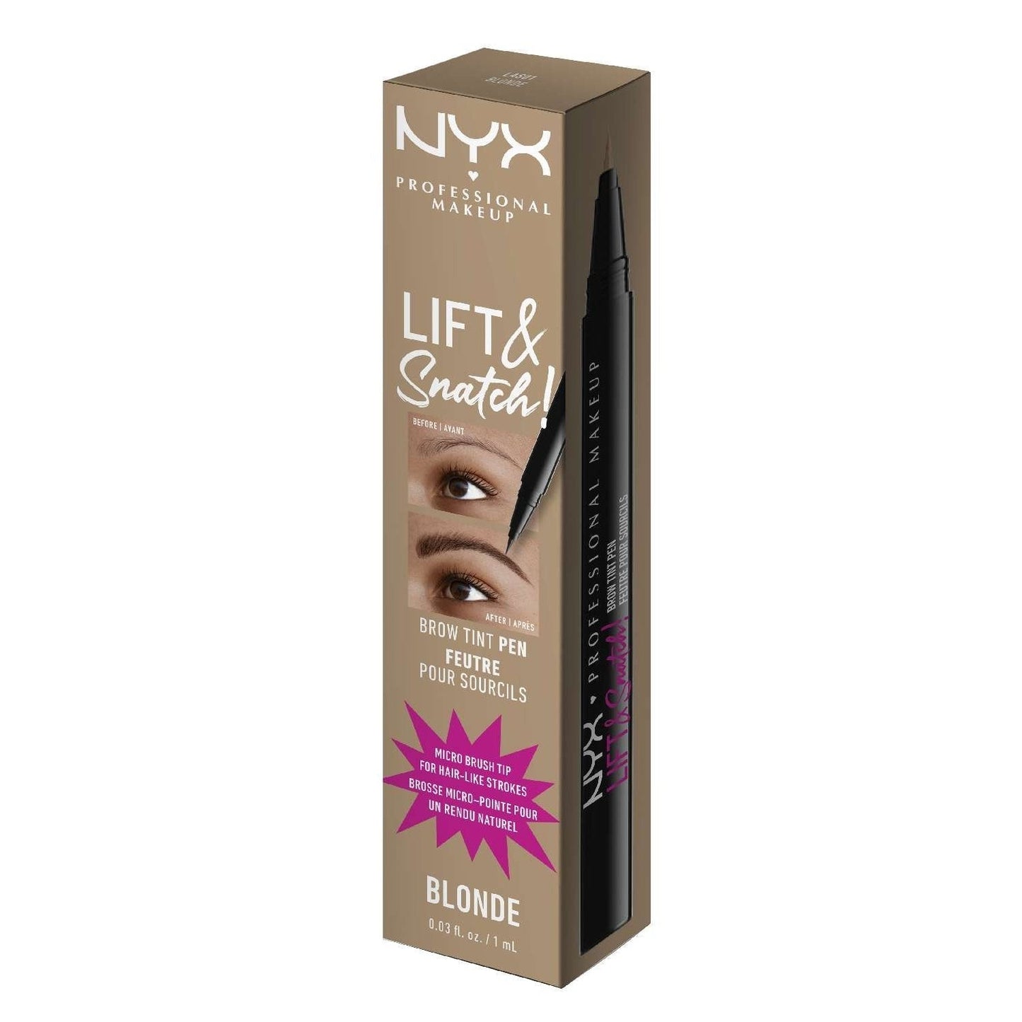 NYX Lift Snatch Brow Tint Pen 01 - Blonde 0.03 Fl Oz
