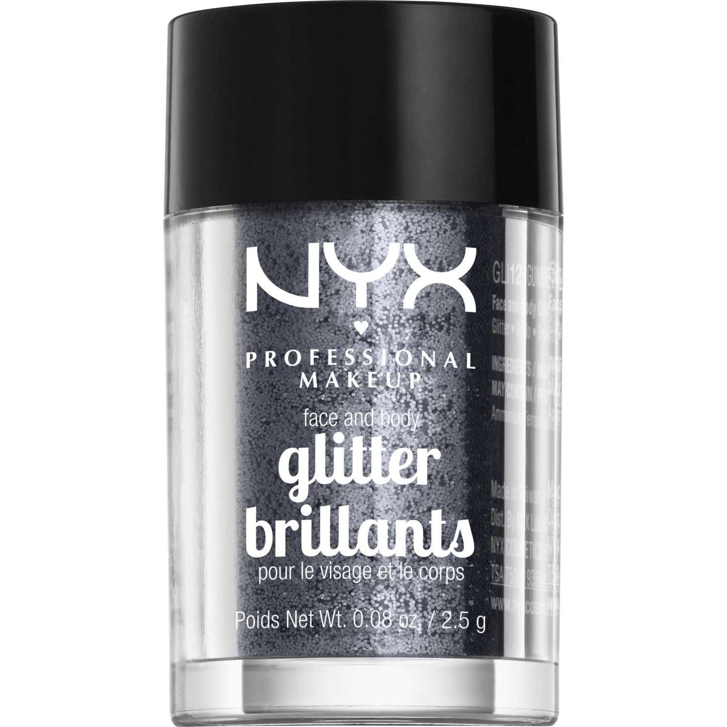 NYX Face And Body Glitter 12 - Gunmetal 0.08 Oz