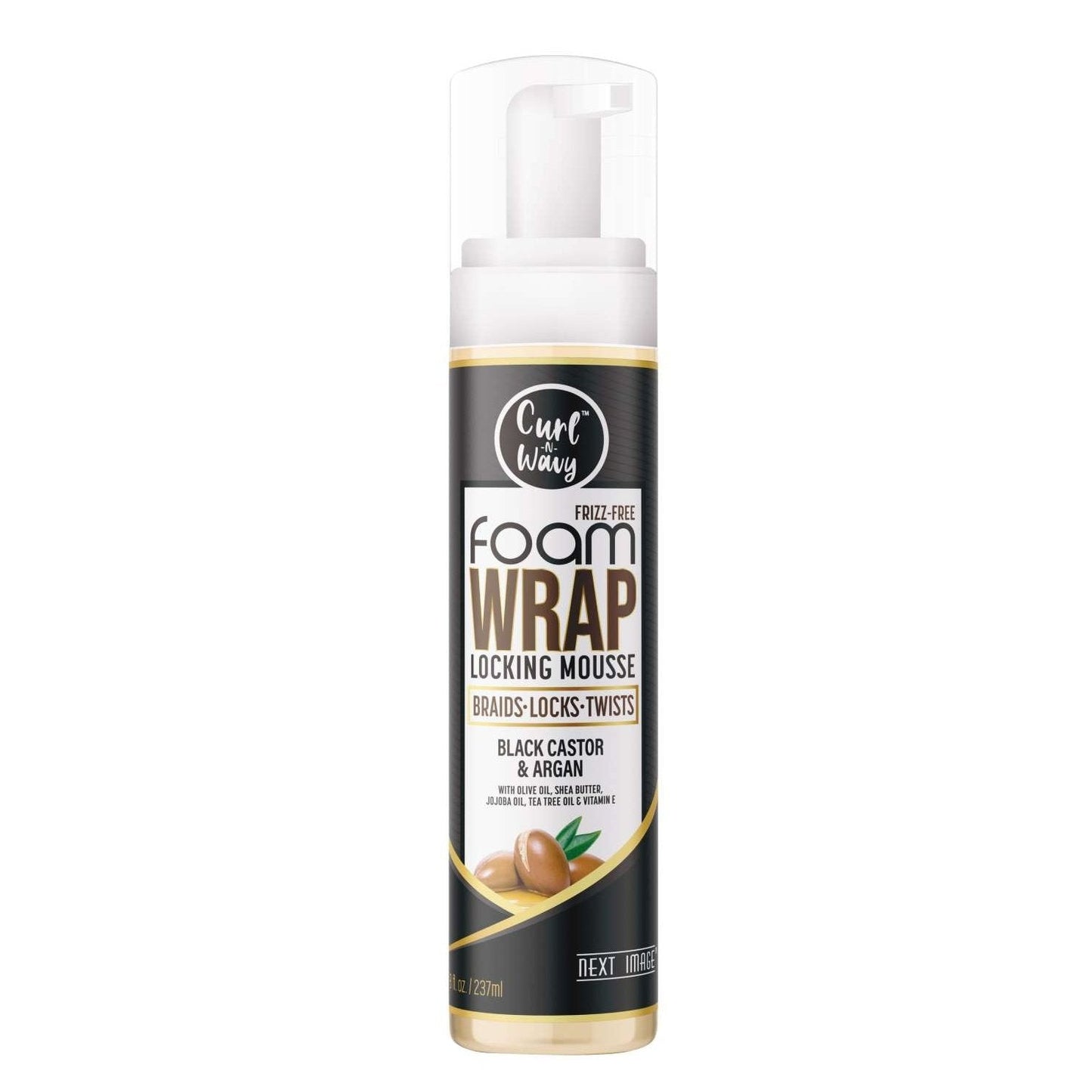 Next Image Foam Wrap Black Castor Argan 8 Oz