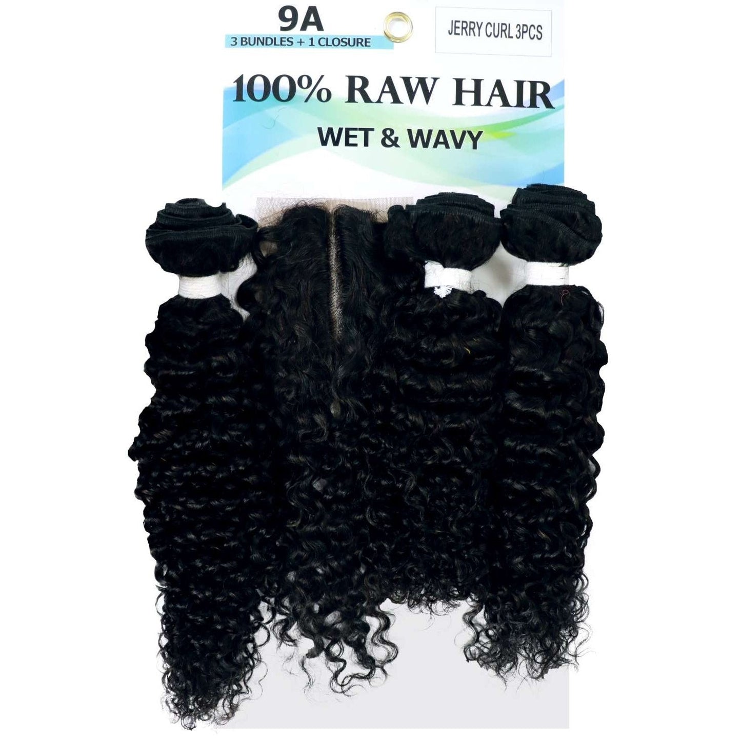 Raw Hair - Unprocessed Human Hair Wet Wavy 3Pcs Jerry Curl 14 Inch To 18 Inch Natural Color