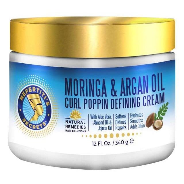 Nefertitis Secrets Moringa  Argan Oil Curl Poppin Defining Cream 12 Oz